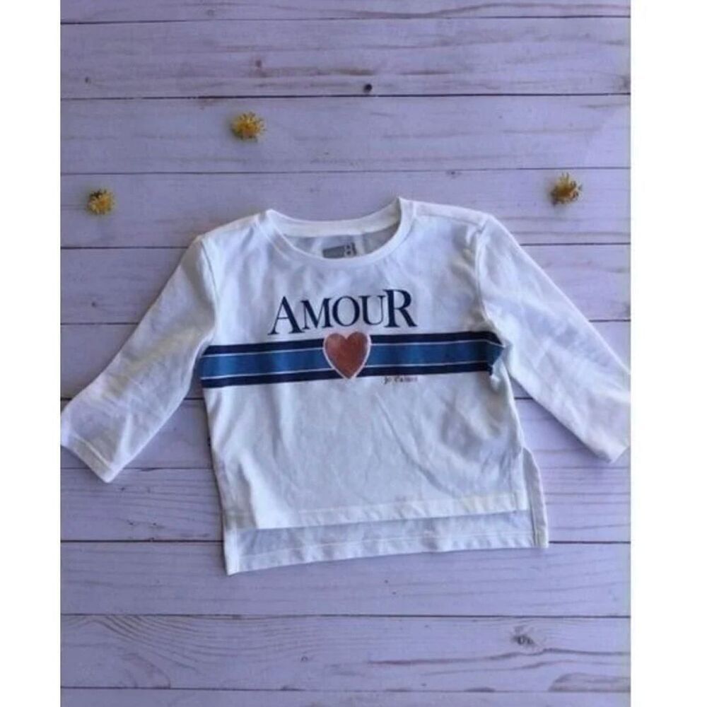 Crazy 8 baby girl 6-12 month Je t'aime French top i love you France long sleeve
